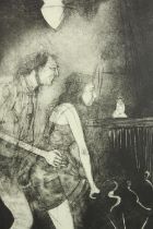 Leila Pedersen. Etching titled 'Crazy Wife'. Signed in pencil and marked 'VP' in place of the