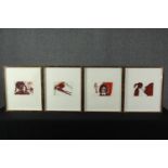 Penny Siopis (South African b. 1953). Four prints titled "Don't you Cry" Framed and glazed. Signed