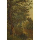 Oil on canvas. Landscape. Probably Victorian Circa 1860. Framed. H.60 x W.44cm.