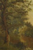 Oil on canvas. Landscape. Probably Victorian Circa 1860. Framed. H.60 x W.44cm.