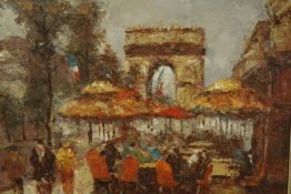 Oil on board. Arc De Triomph. Impressionist style. Framed. Signed indistinctly on the bottom