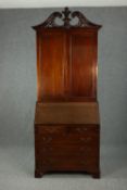 Bureau bookcase, 19th century mahogany. H.244 W.93cm.