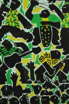 Abstract print. titled 'Nelooni's Party'. Signed Leo and numbered 23/25. H.64 x W.45 cm.
