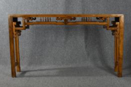 Console table, Chinese teak. H.86 W.155 D.33 cm.