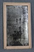 Wall mirror, large C.1900, painted frame with original but oxidized plate. H.140 W.84 cm.