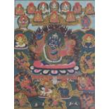 Dharmarja Yama. Hindu god of death and justice. Probably Tibetan. Painting. Twentieth century.