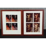 Jane E. Clark. World War One interest. Portraits of soldiers engulfed in flames. Both titled '
