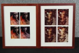 Jane E. Clark. World War One interest. Portraits of soldiers engulfed in flames. Both titled '