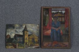 Two Bloomsbury Group styled paintings. Signed Jones on the back and dated 1944 and 1949. Largest