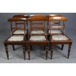 Chairs, a set of six 19th century mahogany. H.88 W.45 D.46cm