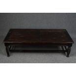 Coffee table, Indian hardwood. H.42 W.152 D.75 cm.