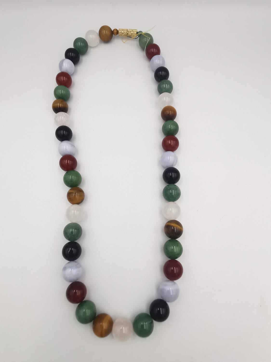 A collection of gemstone jewellery, including a garnet bead rope necklace and bangle, a green - Image 8 of 14