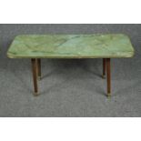 Coffee table, 1960s vintage with faux marble top. H.42 W.103 D.46cm.