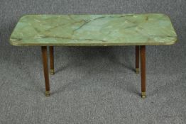 Coffee table, 1960s vintage with faux marble top. H.42 W.103 D.46cm.