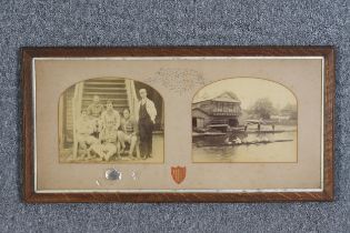 Cambridge University Rowing. Photograph by R. H. Lord. 1899. Attached is the British army dog tag of