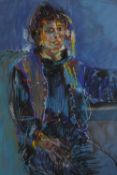 Pastel portrait on paper. Signed 'S.H' and dated 1993. Framed. H.87 x W.62 cm.