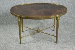 Coffee table, mid 20th century vintage brass framed. H.42 W.103 D.46cm.