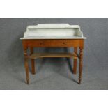 Washstand, Victorian pitch pine and marble. H.103 W.100 D.50 cm.