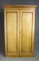 Hall cupboard, 19th century pine with later internal fittings. H.208 W.126 D.56 cm.