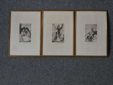 Francisco Goya (Spanish. 1746 – 1828). Four etchings from Los Caprichos (The Caprices). Including '
