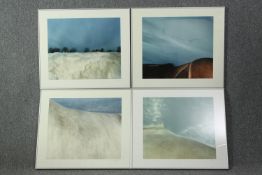 Four landscape prints. Signed indistinctly by the artist and dated 2003. Framed and glazed.