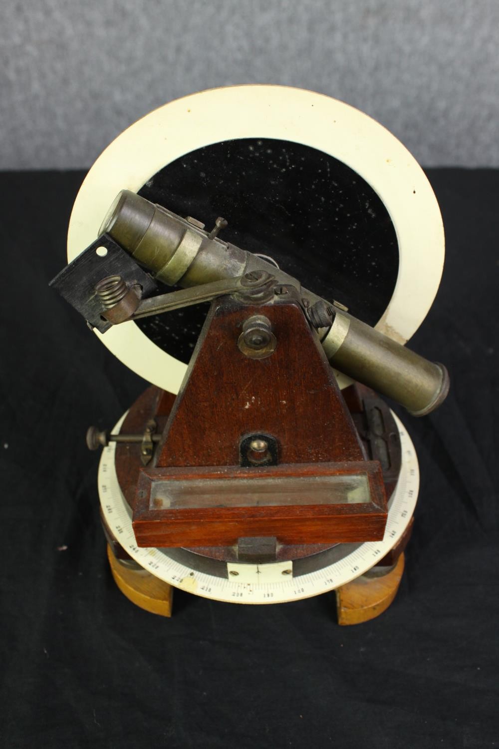A vintage Casella instructional teaching theodolite stripped to the basics. 26 cm long extendable