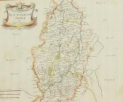 A map of Nottinghamshire by Robert Morden. Framed and glazed. Nineteenth century but maybe