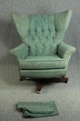 Armchair, 1960's G Plan model 62, The "Blofeld" chair, swivel and tilt action, recovered in cut