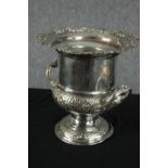 A silver plated ice bucket, campana form, made in Sheffield. H.25 Dia.24cm.