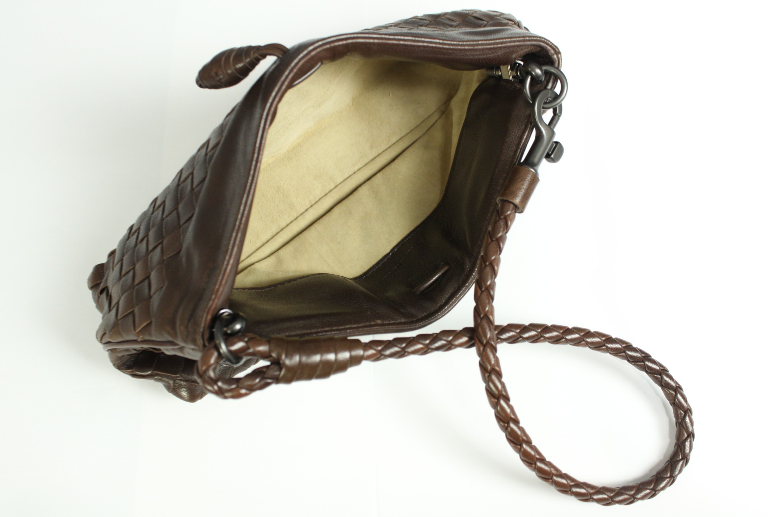 A Bottega Veneta shoulder purse. Intrecciato brown leather. With a suede inlay and calf leather - Image 4 of 6