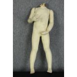 Child store mannequin. Missing its head. Twentieth century. H.86 cm.