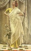 After Albert Joseph Moore. A highly detailed oil on canvas reproduction of Moore's 'Birds of the