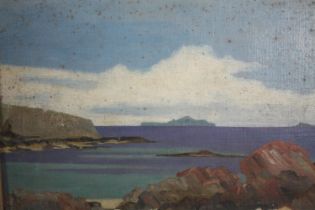 George Fiddes Watt (1873 – 1960). Oil on canvas. Scottish landscape. Framed. H.38 W.48 cm.