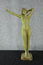 After Paul Philippe Le Reveil (1870-1930), a large resin figure of a nude lady with arm