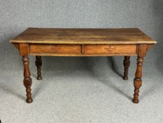 Writing table, 19th century oak. L.153cm W.74.5cm H.76cm