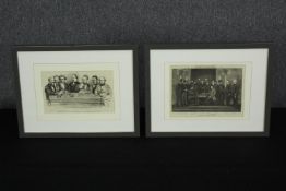 Chess interest. Two engravings. The Leamington Chess Club. The group portrait is taken from a