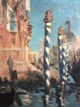 Oil on board. Venice. Unsigned. H.69 W.56 cm.