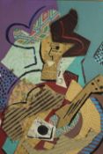 Collage in the style of Braque. Signed lower right 'A. Hubert'. Framed. H.66 W.57 cm.