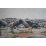 Patrick Prentice. Watercolour. Landscape. Signed lower right. Framed and glazed. H.63 W.80 cm.