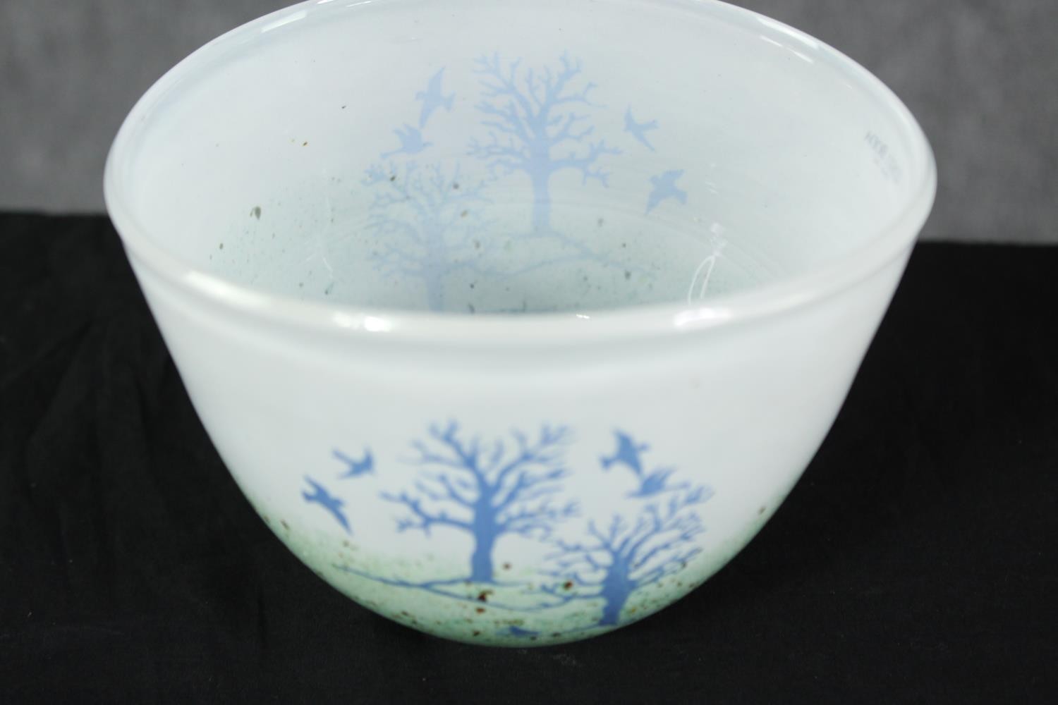 A collection of glass and ceramics, including a Kosta Boda art glass bowl with tree and bird design, - Image 2 of 8