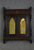 A carved Eastern hardwood wall cabinet. H.100 W.74cm.