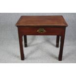 Side table, Georgian mahogany with pull out section fitted with candle slides. H.79 W.90 D.60cm.
