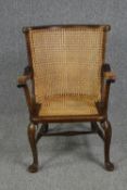 Armchair, mid century beech in the Georgian style. H.83cm.
