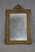 Wall mirror, 19th century giltwood and gesso with original plate. H.118 W.74cm.