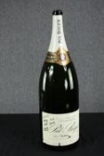 A large 12L Balthazar empty Champagne bottle. Pol Roger. Indistinctly inscribed. H.71 cm.