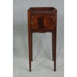 Lamp table, Georgian flame mahogany with satinwood inlay. H.87 W.37 D.37cm.