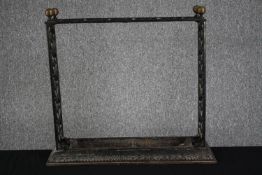 Umbrella stand, 19th century cast iron and brass. H.63 W.70cm.