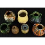 A mixed studio pottery collection by various makers including Alpho. H.15cm. (largest)