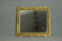 Wall mirror, 19th century gilt and gesso. H.86 W.94cm.