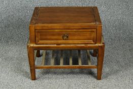 Lamp table, vintage with slatted undertier. H.47 W.59 D.48cm.